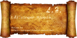 Lézinger Hippia névjegykártya